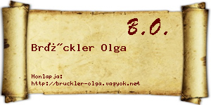 Brückler Olga névjegykártya